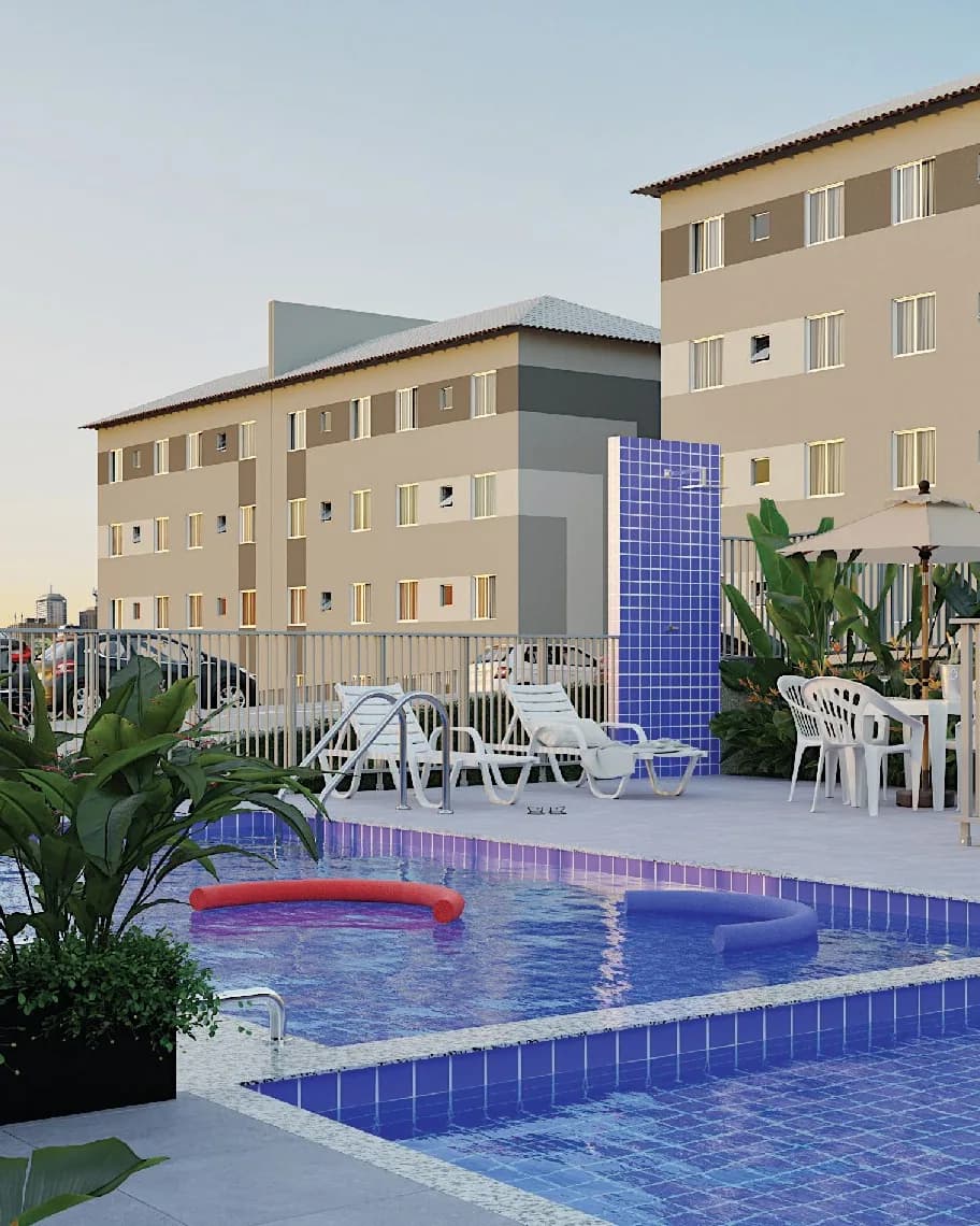 Piscinas com solário e torres do Belo Alecrim